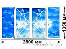 Остекление лоджии. Профиль Veka Euroline AD 58 мм 2800х1350